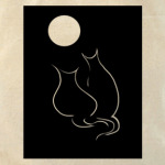 Кот и кошка лунной ночью