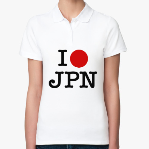 Женская рубашка поло I love Japan