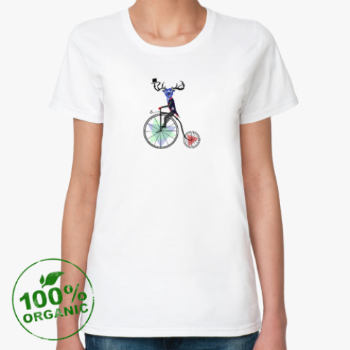Женская футболка из органик-хлопка Ретро велоолень