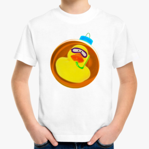 Детская футболка Уточка на коричневом шаре