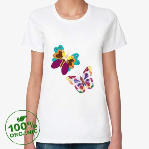 Женская футболка из органик-хлопка Бегом за белым Кроликом!