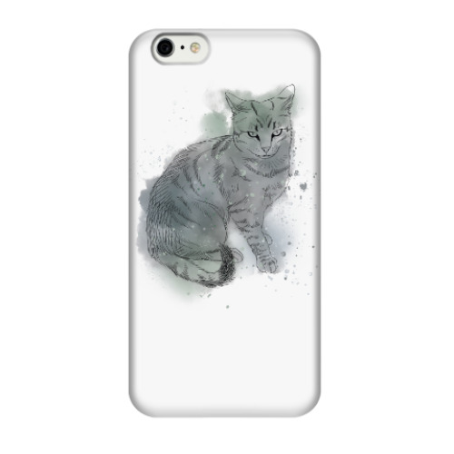 Чехол для iPhone 6/6s Серый сердитый кот