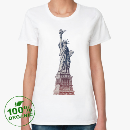Женская футболка из органик-хлопка статуя свободы