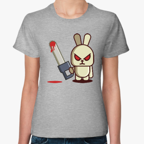 Женская футболка Злой кролик с пилой