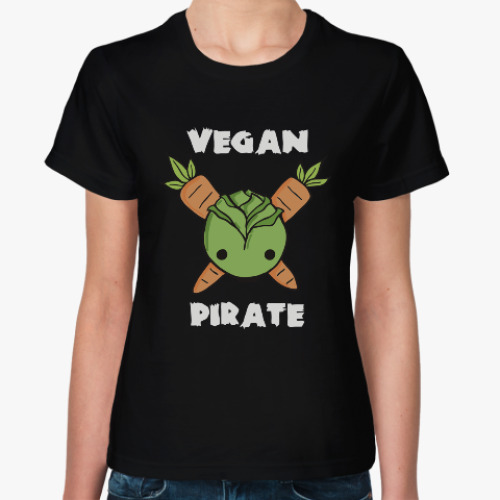 Женская футболка Веган пират