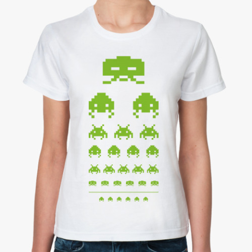 Классическая футболка Пришельцы пиксели андроиды