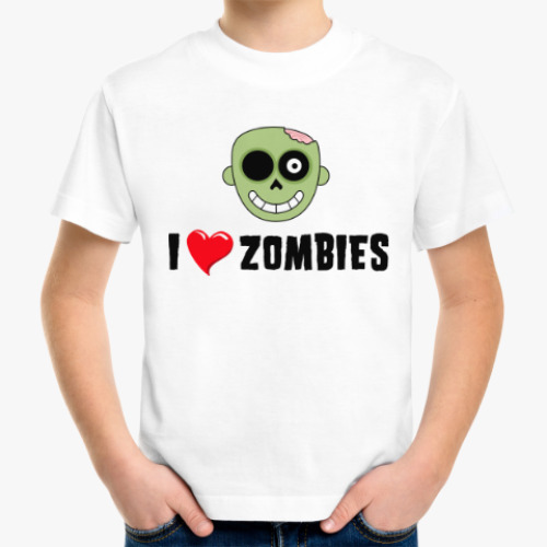 Детская футболка I love zombies