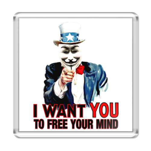 Магнит Anonymous Uncle Sam