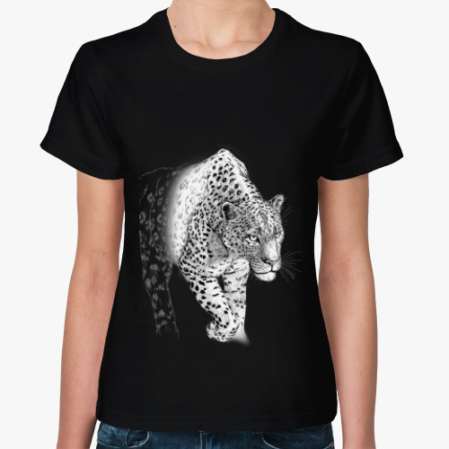 Женская футболка Леопард. Пантера. Охотница.