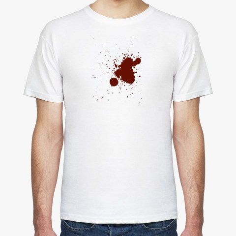 Белая футболка в крови