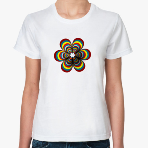 Классическая футболка цветок-радуга
