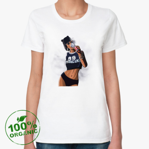 Женская футболка из органик-хлопка Девушка swag