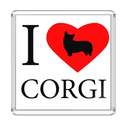 Магнит I love Corgi