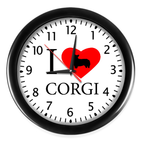 Настенные часы I love Corgi