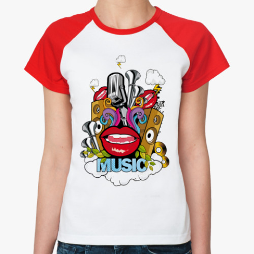 Женская футболка реглан музыка
