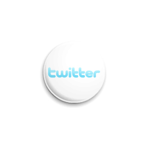 Значок 25мм twitter