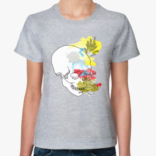 Женская футболка  Августовский череп
