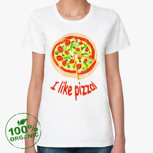 Женская футболка из органик-хлопка Пицца