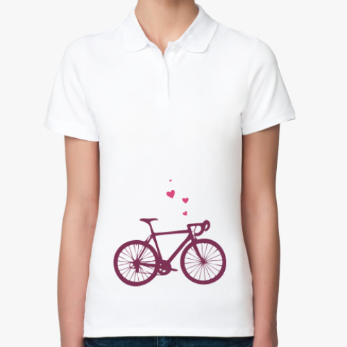 Женская рубашка поло (печать) Love velo