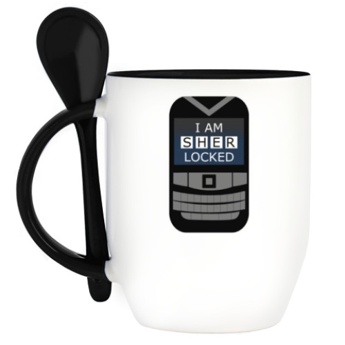 Кружка с ложкой Sherlock