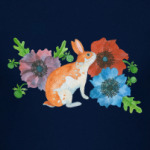 Кролик в цветах анемоны