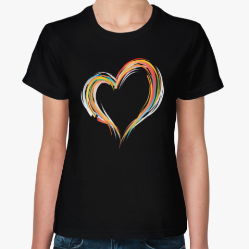 Женская футболка Радужнее сердце