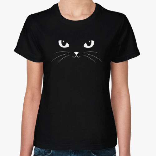 Женская футболка кошка