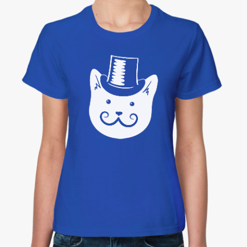 Женская футболка Мистер Кот в шляпе