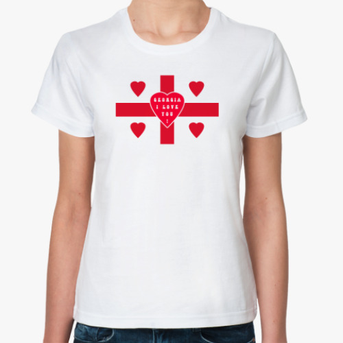 Классическая футболка '5 сердец Грузии'