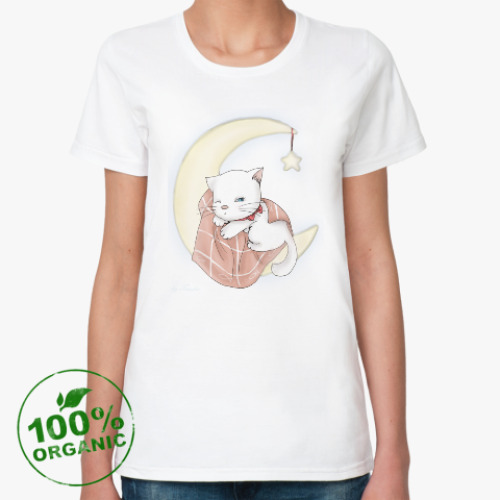 Женская футболка из органик-хлопка Лунная кошечка