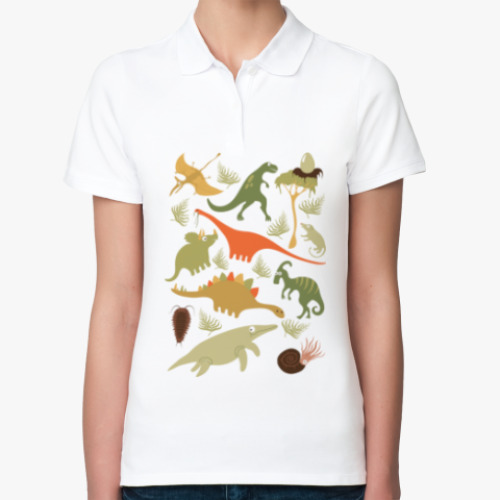 Женская рубашка поло Динозаврики