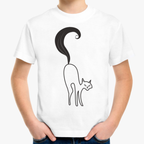 Детская футболка черный кот