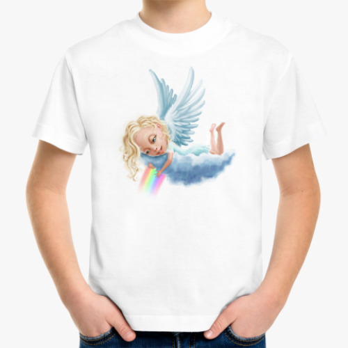 Детская футболка Ангел и радуга