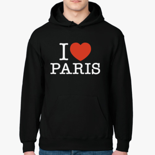 Толстовка худи I love PARIS