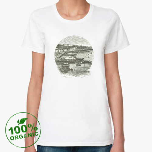 Женская футболка из органик-хлопка Портовый город (винтаж)