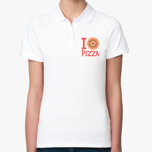 Женская рубашка поло I love pizza