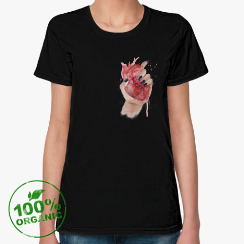 Женская футболка из органик-хлопка Сердце в руке