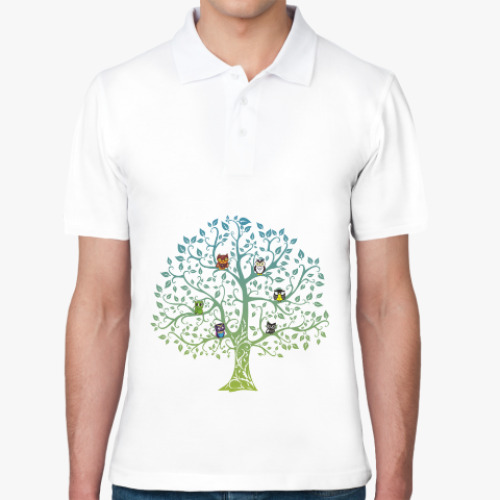 Рубашка поло 'Совы на дереве'