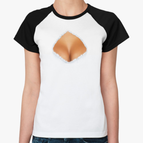 Женская футболка реглан грудь