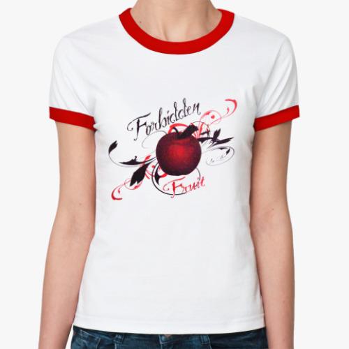 Женская футболка Ringer-T Запретный плод  Ж б/к