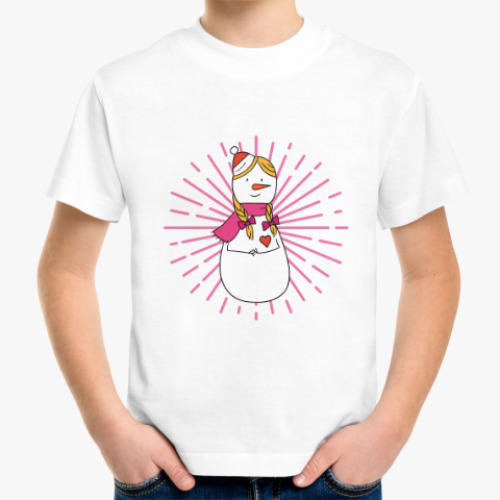 Детская футболка Девочка-снеговик