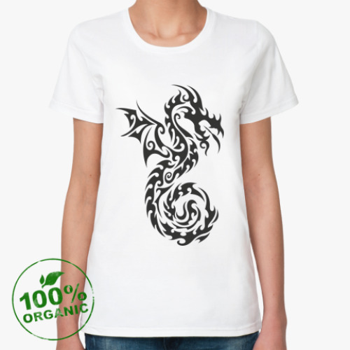 Женская футболка из органик-хлопка дракон