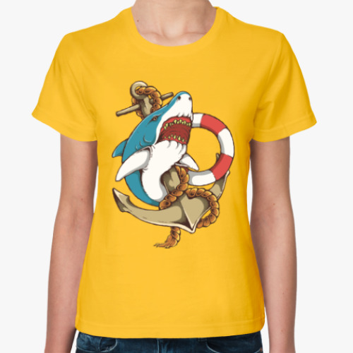 Женская футболка Море. Акула.