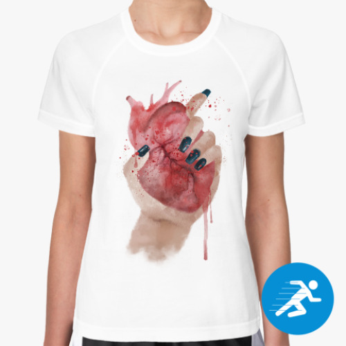 Женская спортивная футболка Сердце в руке