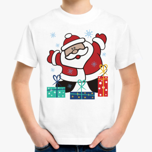 Детская футболка Дед Мороз с подарками