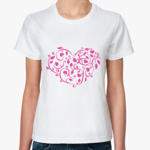 Классическая футболка Розовое сердце