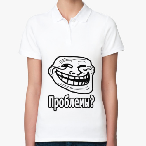 Женская рубашка поло (печать) TrollFace Rus