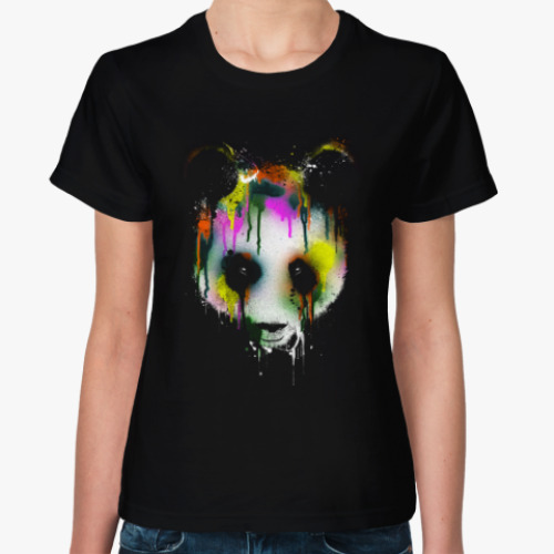 Женская футболка Панда в краске