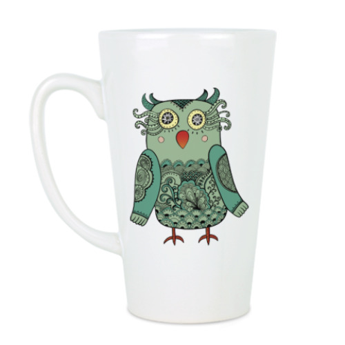 Чашка Латте Зеленая лесная совушка