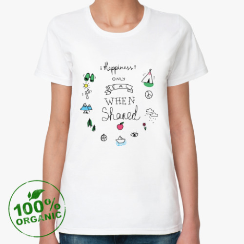 Женская футболка из органик-хлопка Счастье